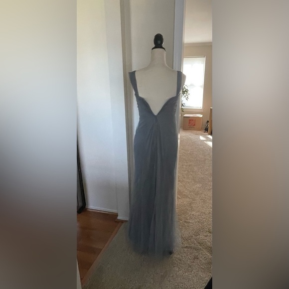 Jenny Yoo Pleated Bust Mesh Overlay Maxi Gown Bridesmaid Prom  Formal Size 2 - Picture 4 of 10